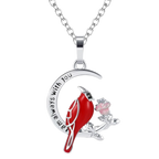 Collier à pendentif de cardinal en forme de cœur