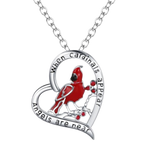 Collier à pendentif de cardinal en forme de cœur