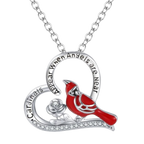 Collier à pendentif de cardinal en forme de cœur