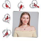 Collier à pendentif de cardinal en forme de cœur