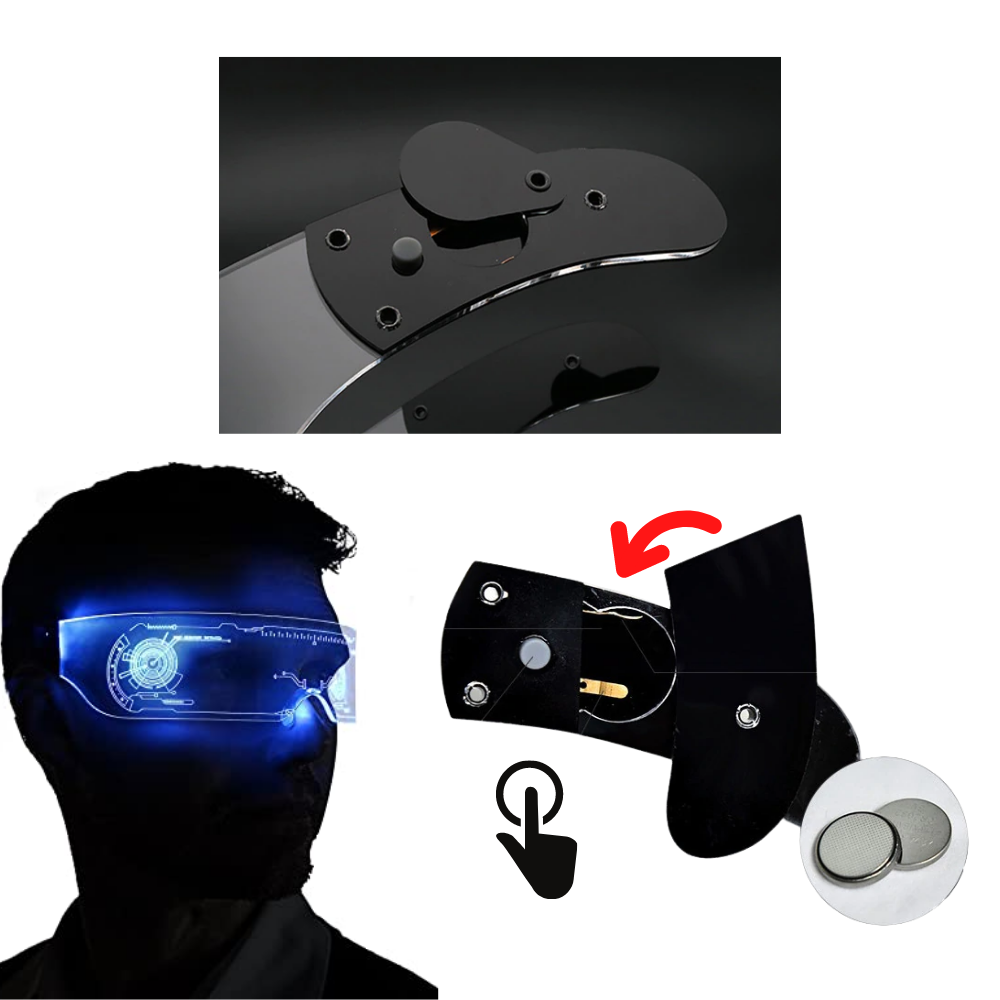 Lunettes avec lumières LED colorées