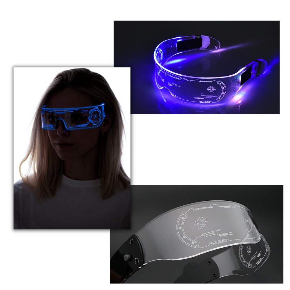 Lunettes avec lumières LED colorées