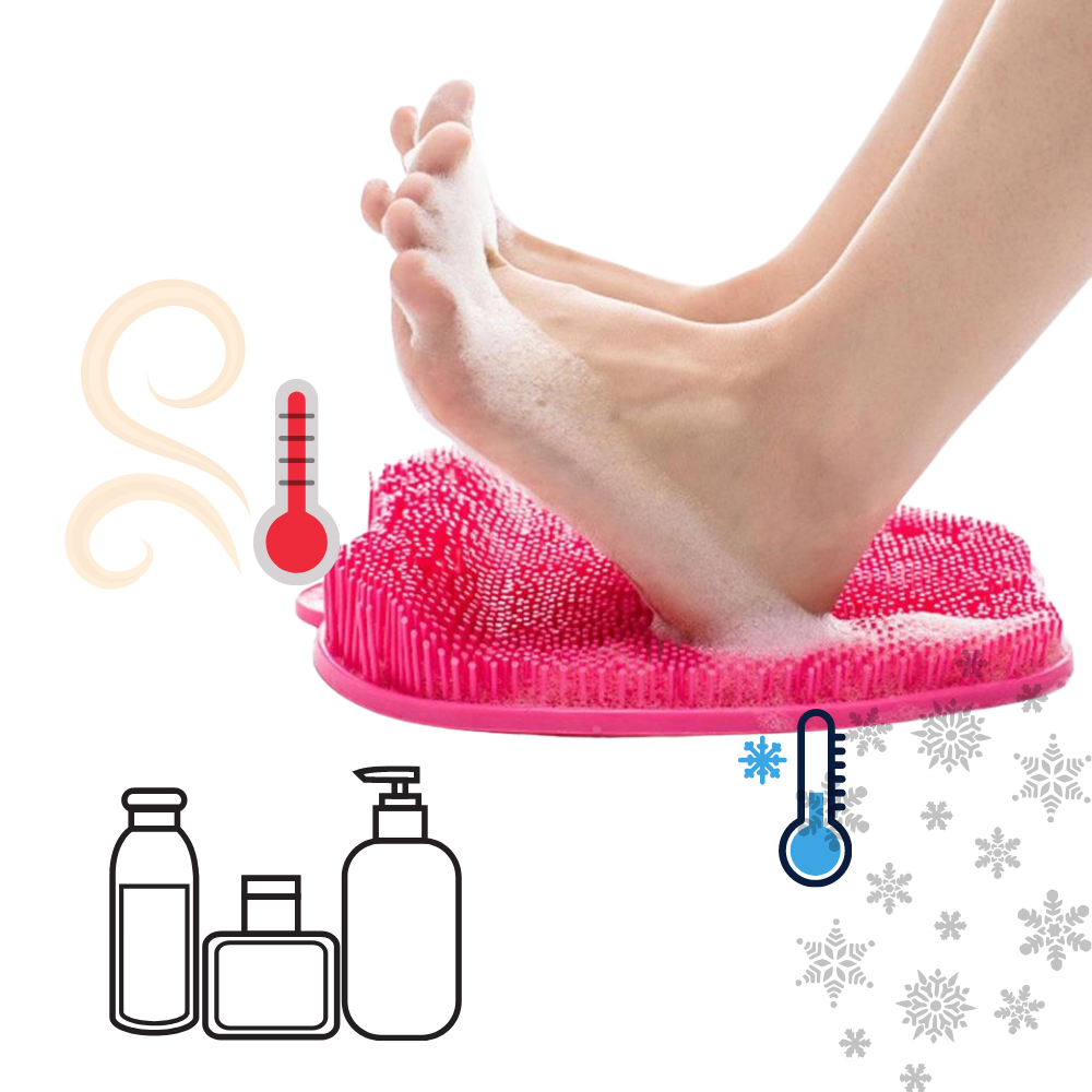Tapis de douche nettoyant et exfoliant pour le massage des pieds