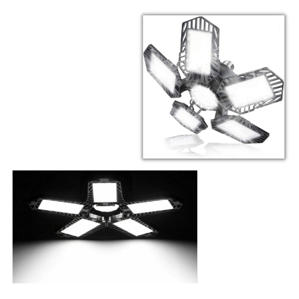 Lumière de garage avec 5 panneaux pliables