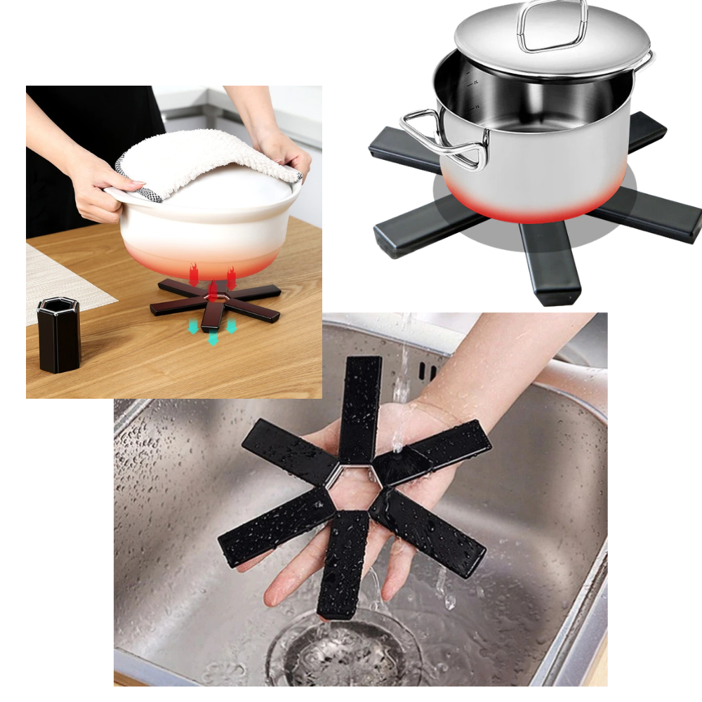 Support de récipients pliable et hexagonal