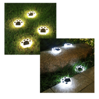 Lumière de chemin en forme d'empreinte de patte à énergie solaire