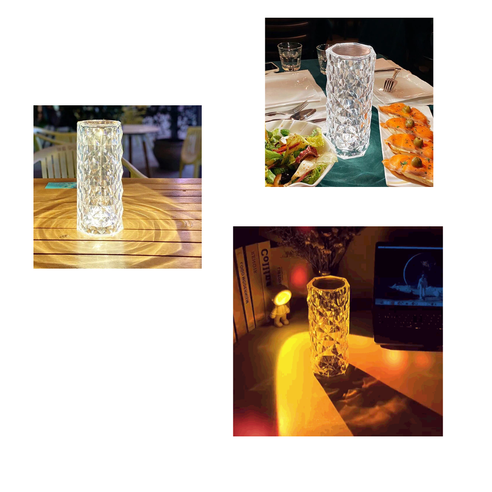 Lampe de luxe en cristal pour table