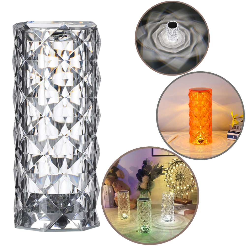 Lampe de luxe en cristal pour table