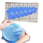 6 couvercles extensibles en silicone