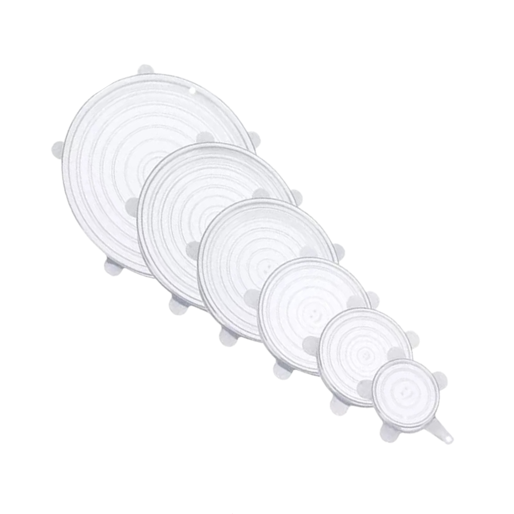 6 couvercles extensibles en silicone