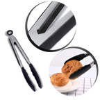 Pince de barbecue en acier inoxydable avec poignée en silicone