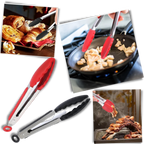 Pince de barbecue en acier inoxydable avec poignée en silicone