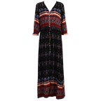 Robe longue à col en V de style bohème