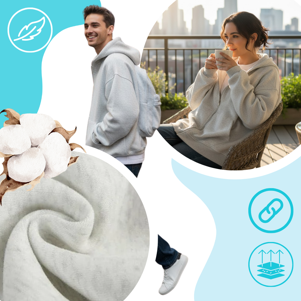 Sweat à capuche avec sac à dos intégré