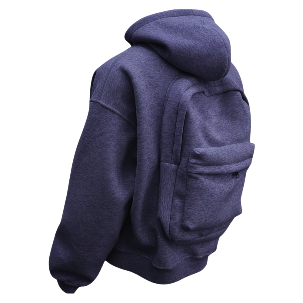 Sweat à capuche avec sac à dos intégré