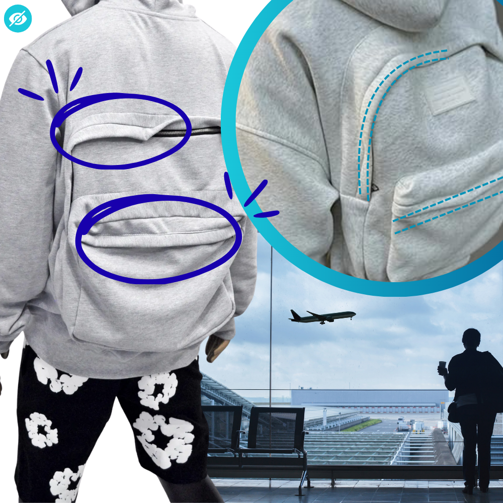 Sweat à capuche avec sac à dos intégré