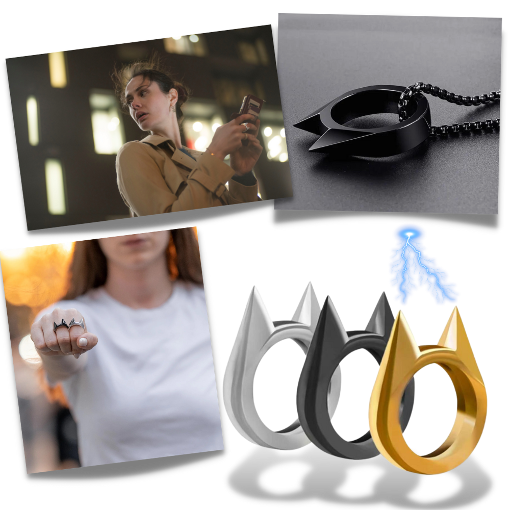 Bague d'autodéfense oreilles de chat