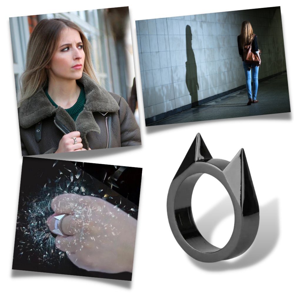 Bague d'autodéfense oreilles de chat