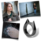 Bague d'autodéfense oreilles de chat