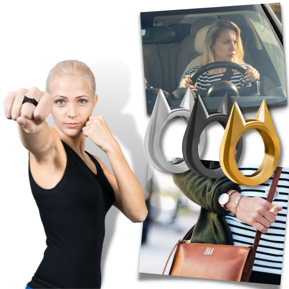 Bague d'autodéfense oreilles de chat