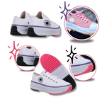 Sneakers anti-dérapantes en toile confortablement surélevées