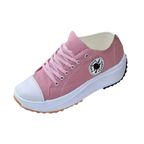 Sneakers anti-dérapantes en toile confortablement surélevées