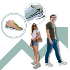 Sneakers anti-dérapantes en toile confortablement surélevées