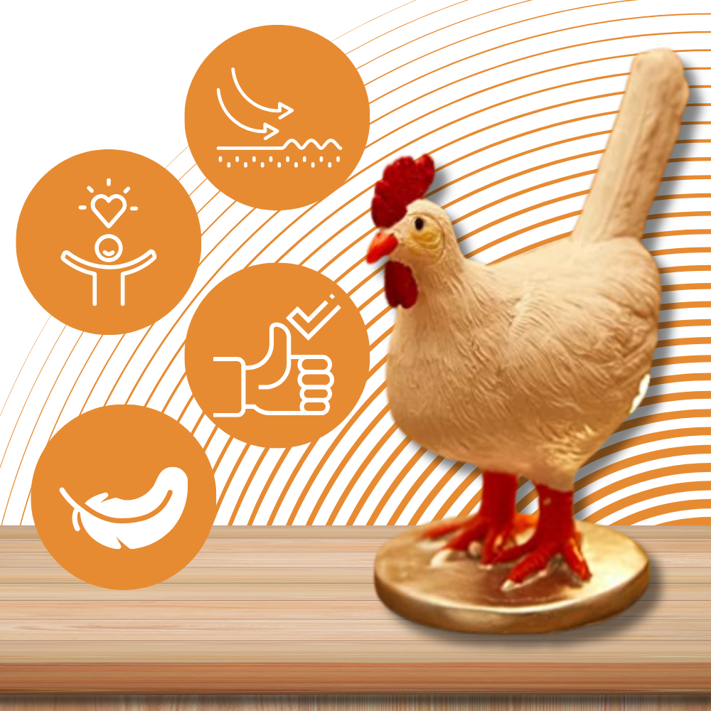 Lampe douce en forme de poule