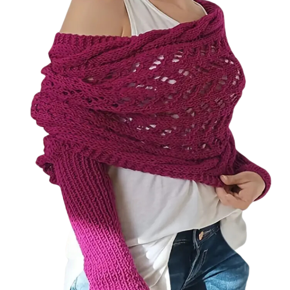 Chandail douillet en tricot avec épaules découvertes