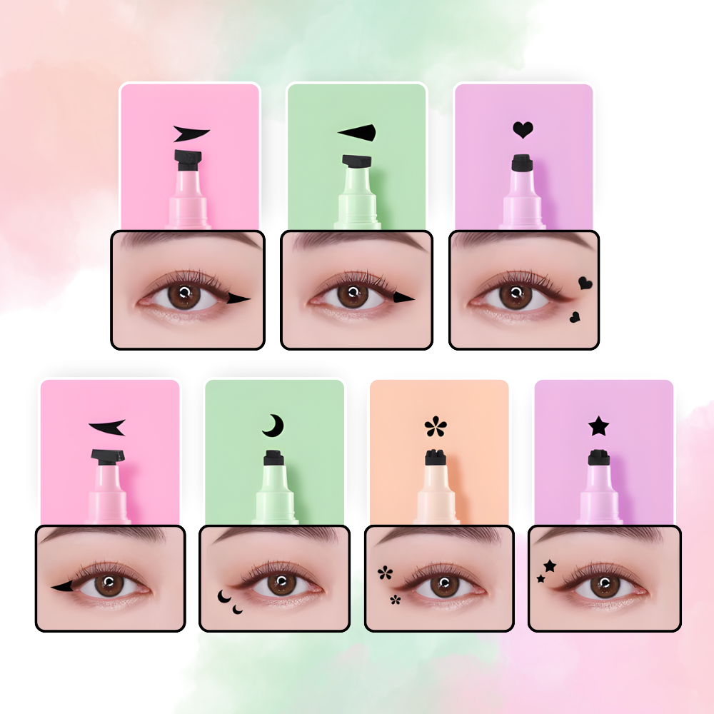 Eyeliner double têtes avec tampons de motifs