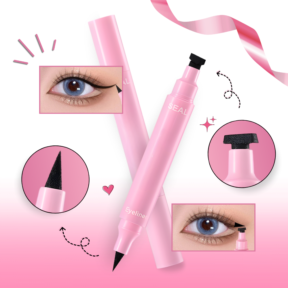Eyeliner double têtes avec tampons de motifs