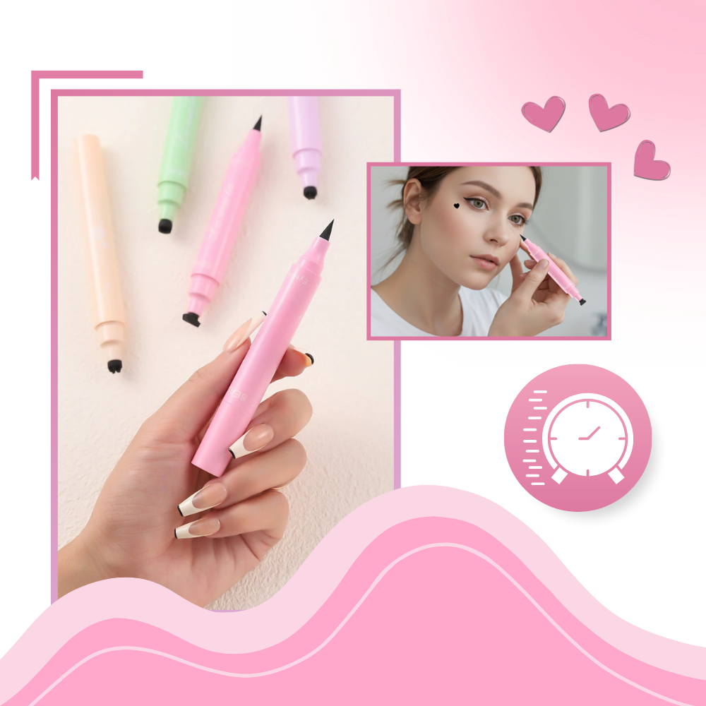 Eyeliner double têtes avec tampons de motifs