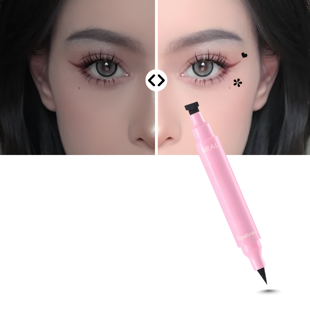 Eyeliner double têtes avec tampons de motifs