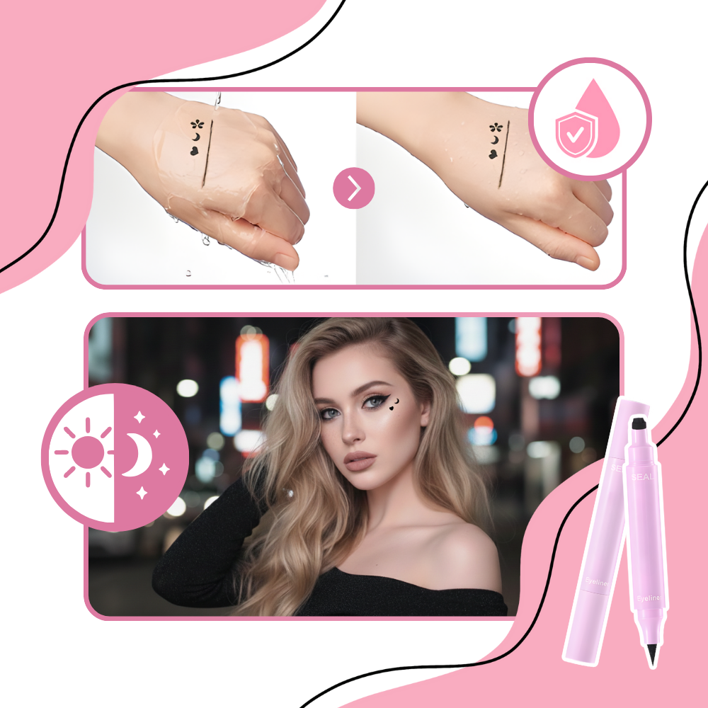 Eyeliner double têtes avec tampons de motifs