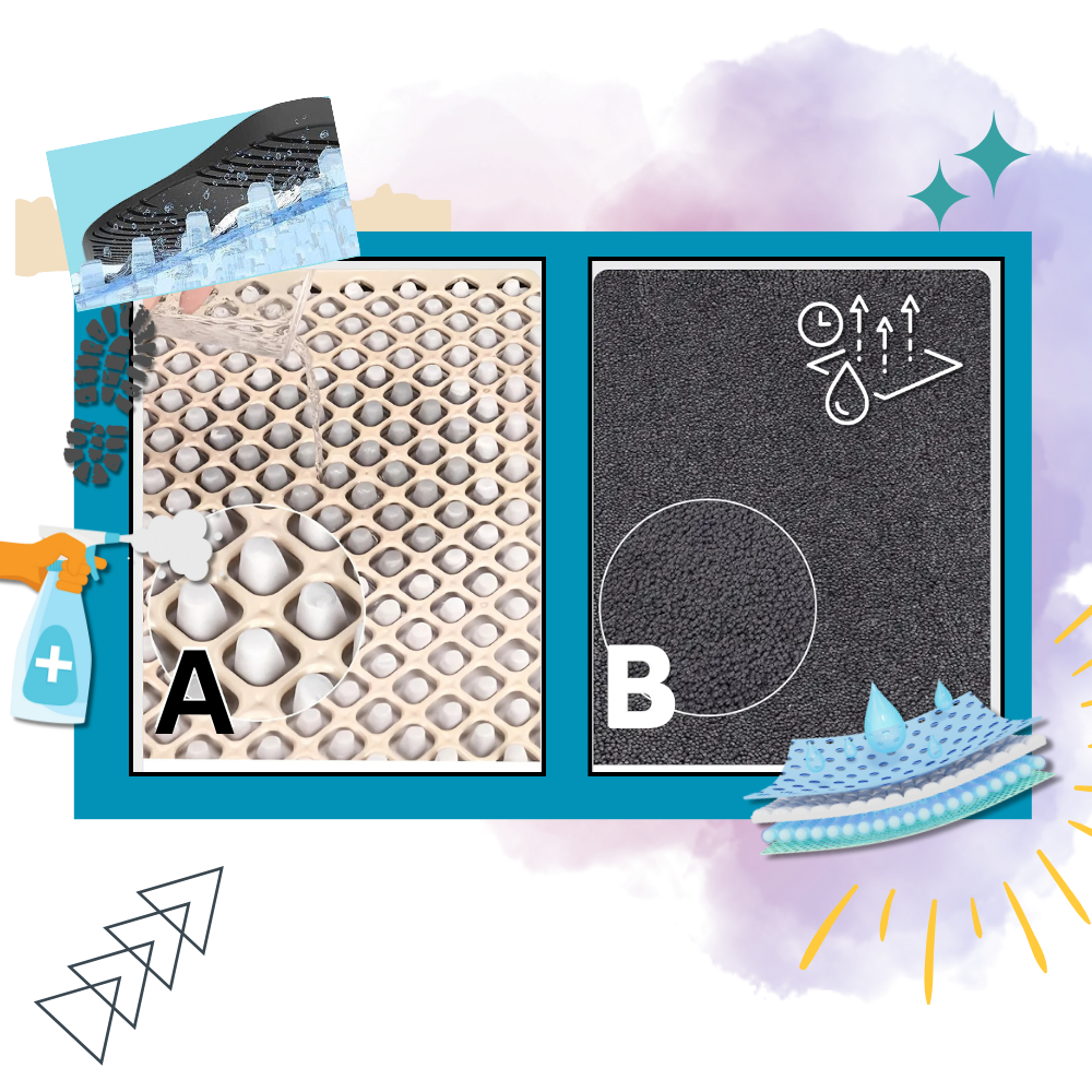 Tapis désinfectant à double zone de nettoyage