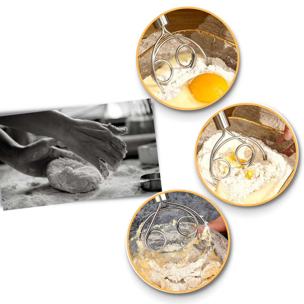 Fouet pâtissier danois en acier inoxydable sans effort