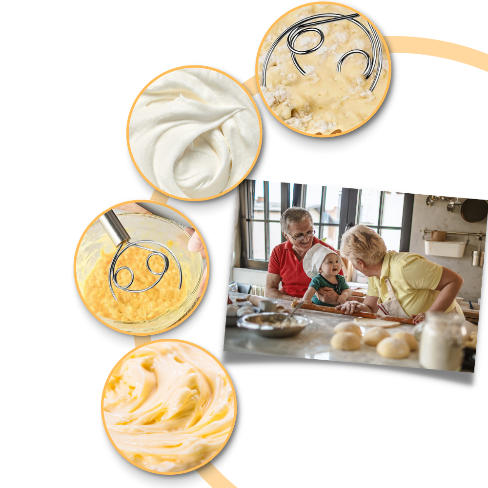 Fouet pâtissier danois en acier inoxydable sans effort