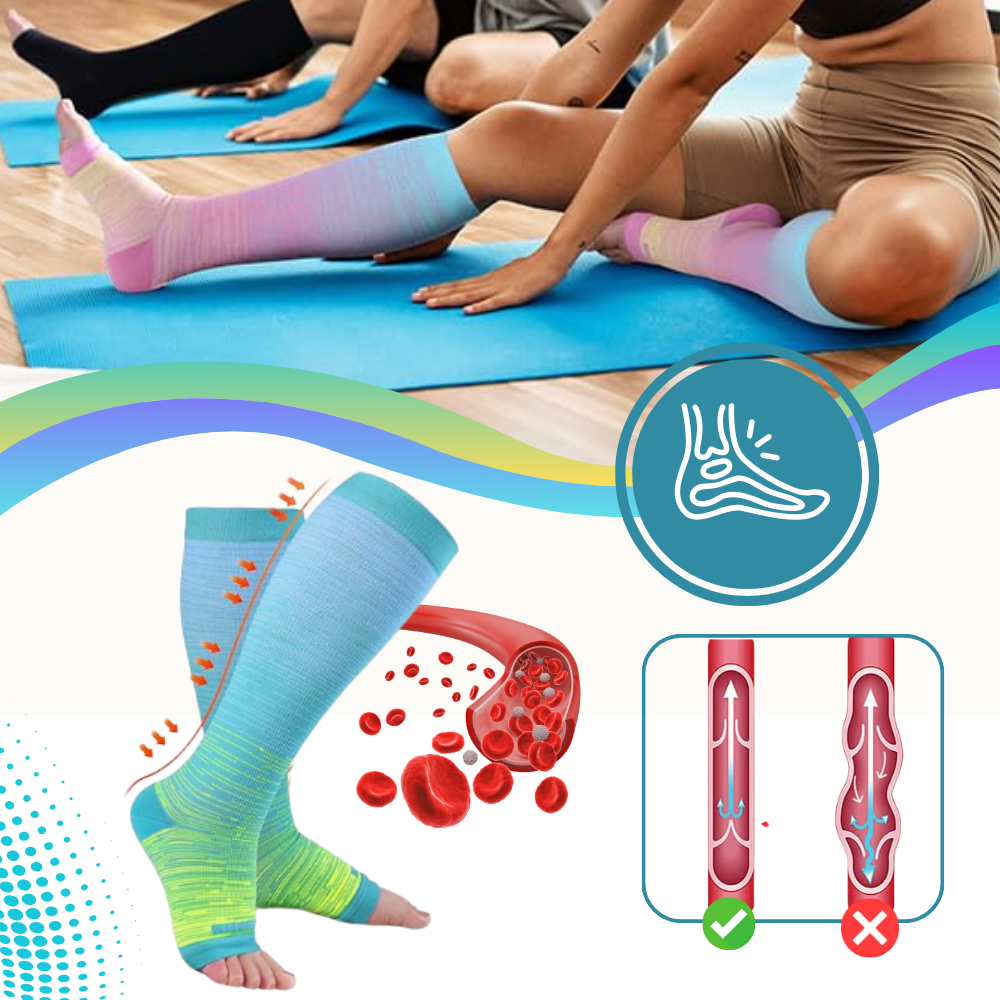 Chaussettes de compression élastiques pied ouvert