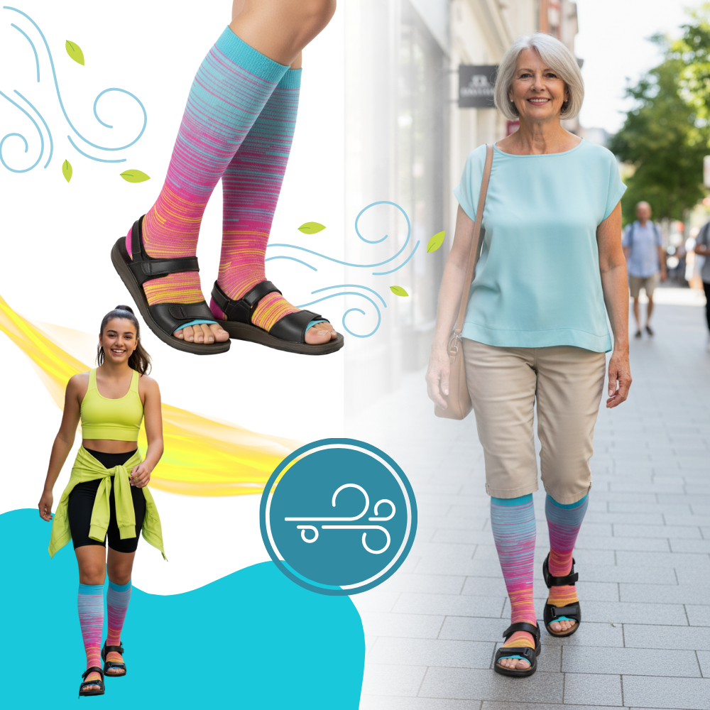 Chaussettes de compression élastiques pied ouvert