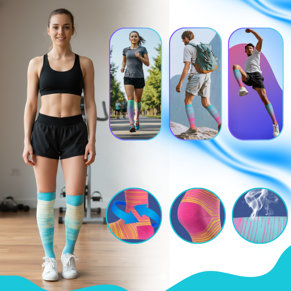 Chaussettes de compression élastiques pied ouvert