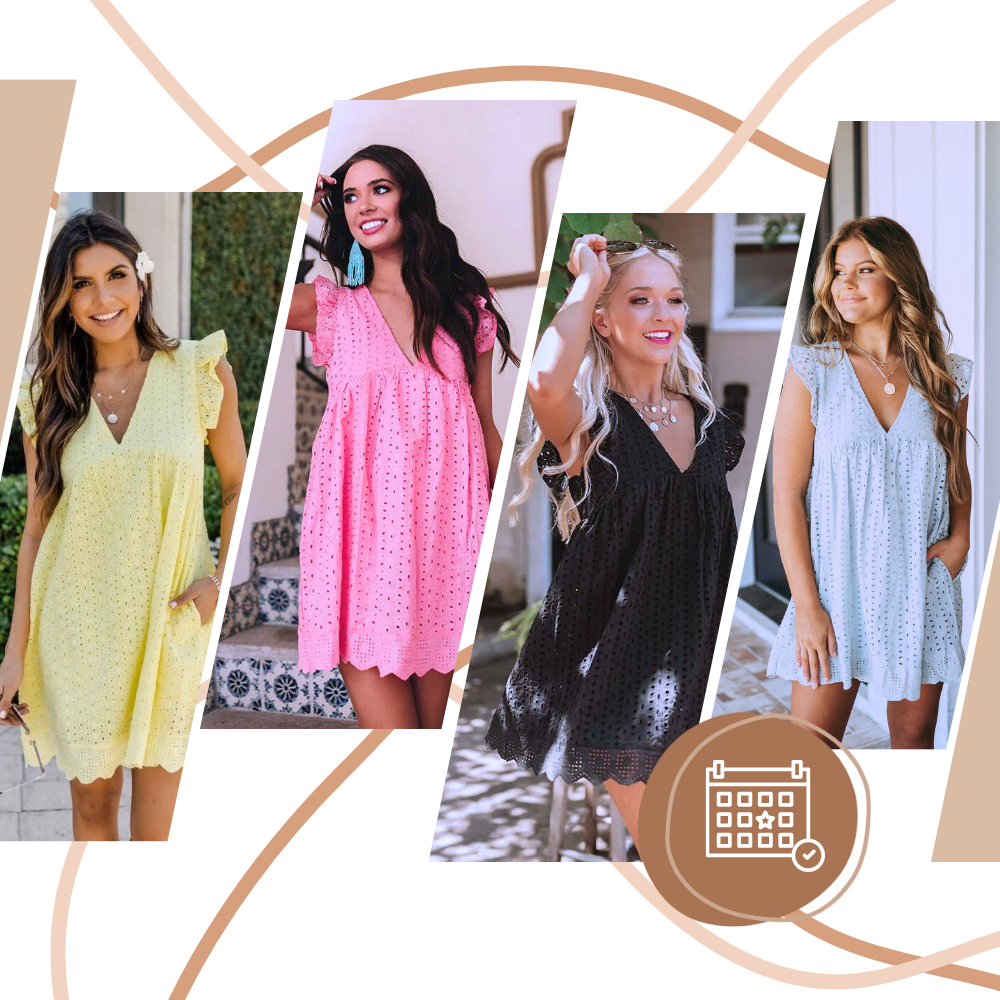 Robe élégante en broderie anglaise