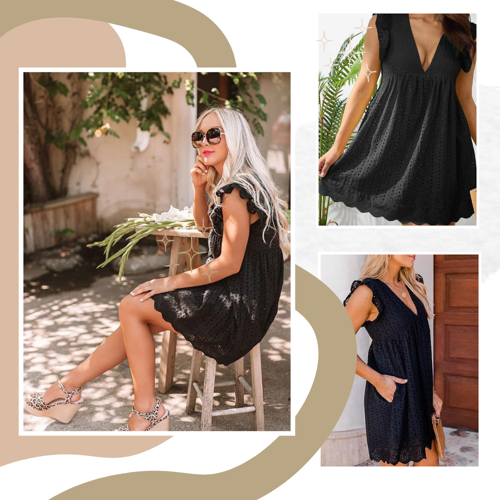 Robe élégante en broderie anglaise