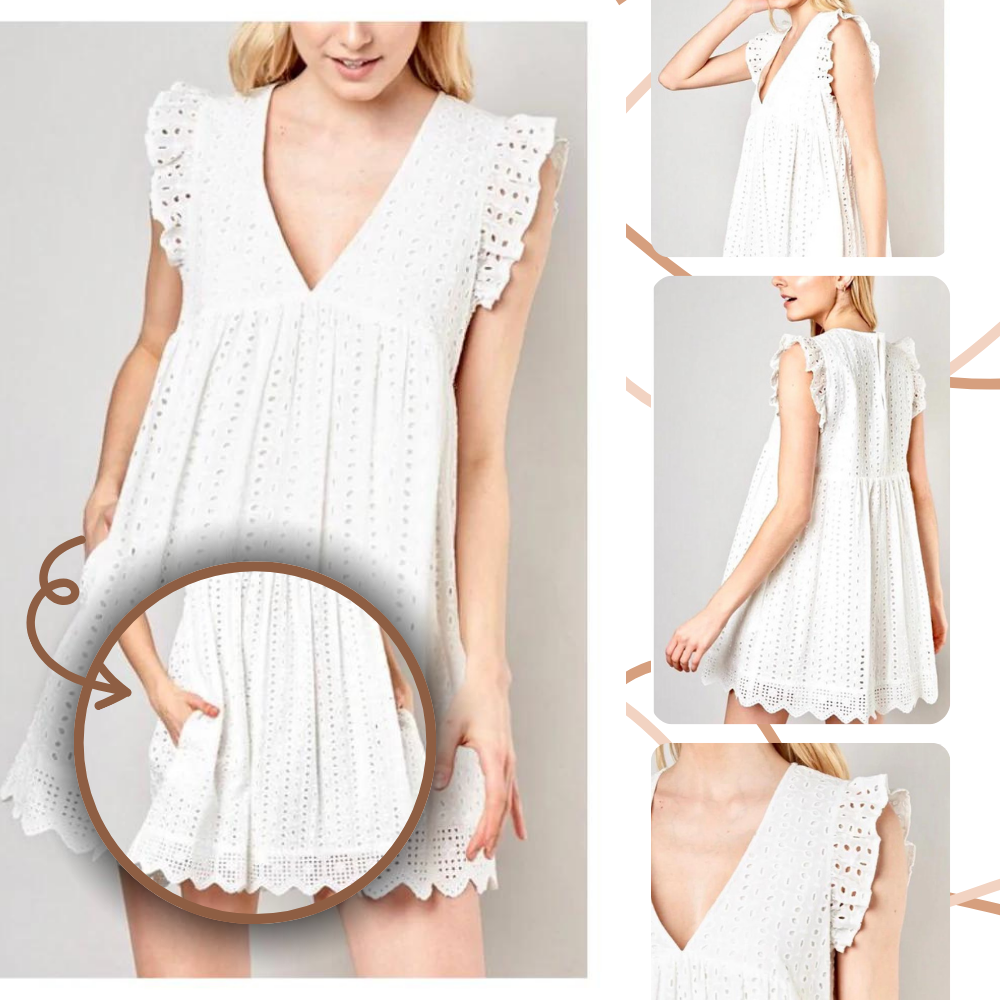 Robe élégante en broderie anglaise