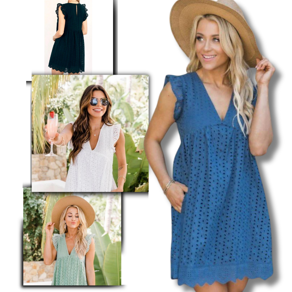 Robe élégante en broderie anglaise