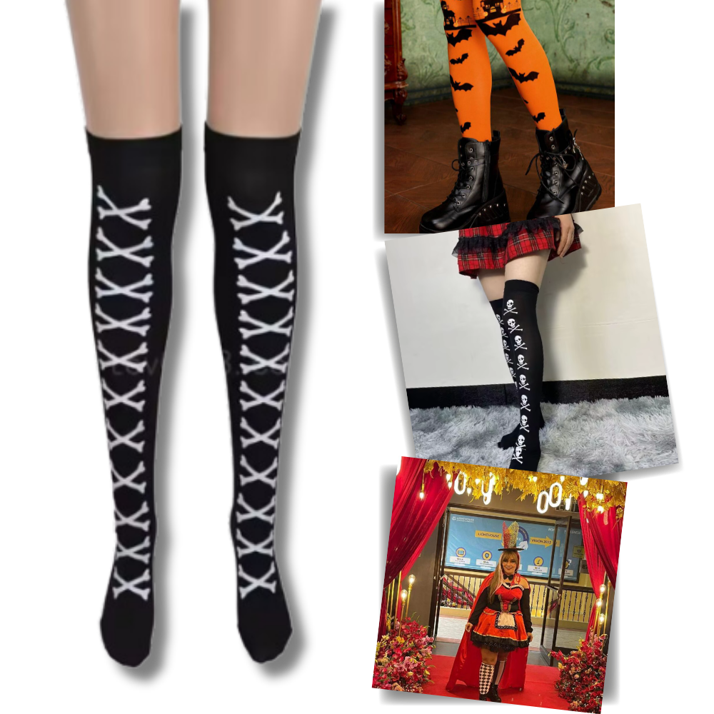 Chaussettes de compression aux motifs festifs d'Halloween