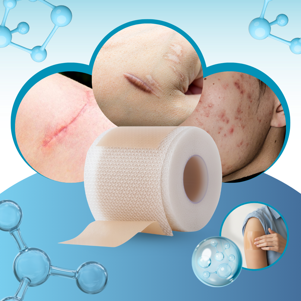 Patch en silicone  à l'acide hyaluronique pour cicatrices