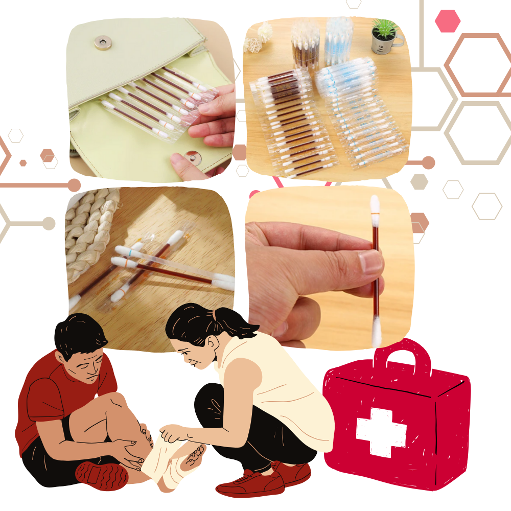 Cotons-tiges à l'iode et à l'alcool