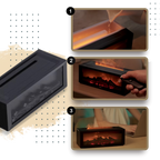 Diffuseur d'huiles essentielles avec simulation de cheminée LED