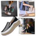 Mocassins souples à plateforme légère