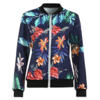 Blouson bomber à fleurs à manches longues